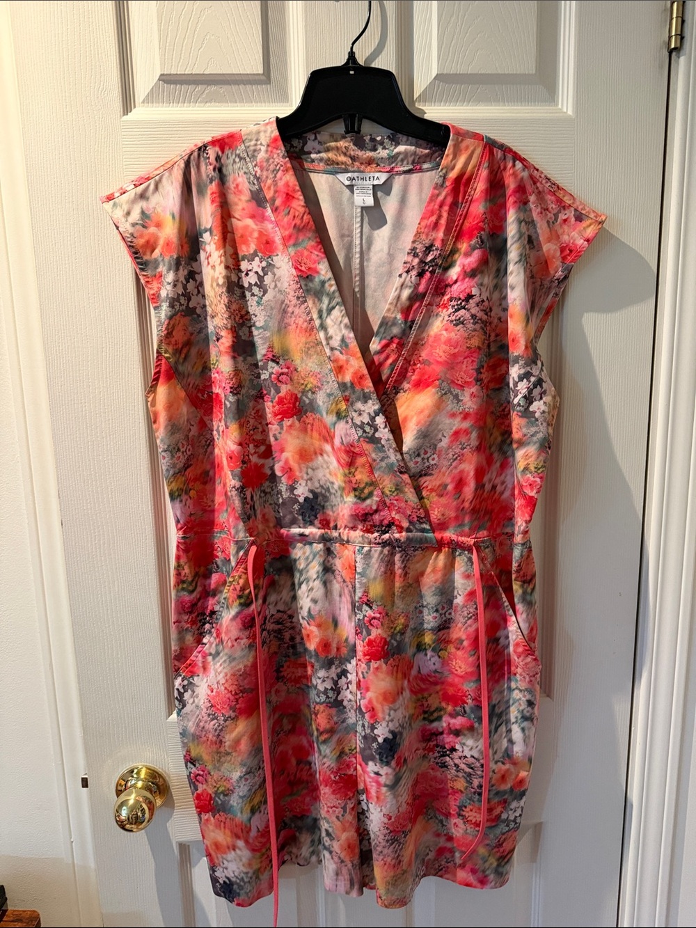 97 - Athleta Coral Multi Floral Wrap Skort